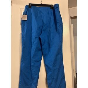Kasper Women's Blue Mid-Rise Straight-Leg Linen Ankle Pants Size 14